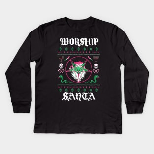 Worship Santa Kids Long Sleeve T-Shirt